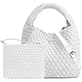 JINMANXUE Small Woven Bag for Women Cute Hobo Tote Handbag Mini Clutch Purse Vegan Leather Crossbody Shoulder Handmade Bags