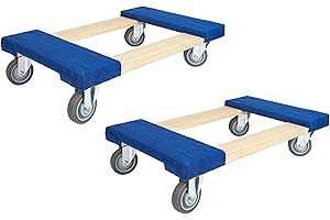 HaulPro Furniture Dolly 30" x 18" I 4 Wheels Heavy Duty Moving Dollies | Fully Assembled Wooden Moving Cart with Large Wheel Casters | | Heavy Duty Dolly Cart | 1,000 lbs Capacity | Pack of 2