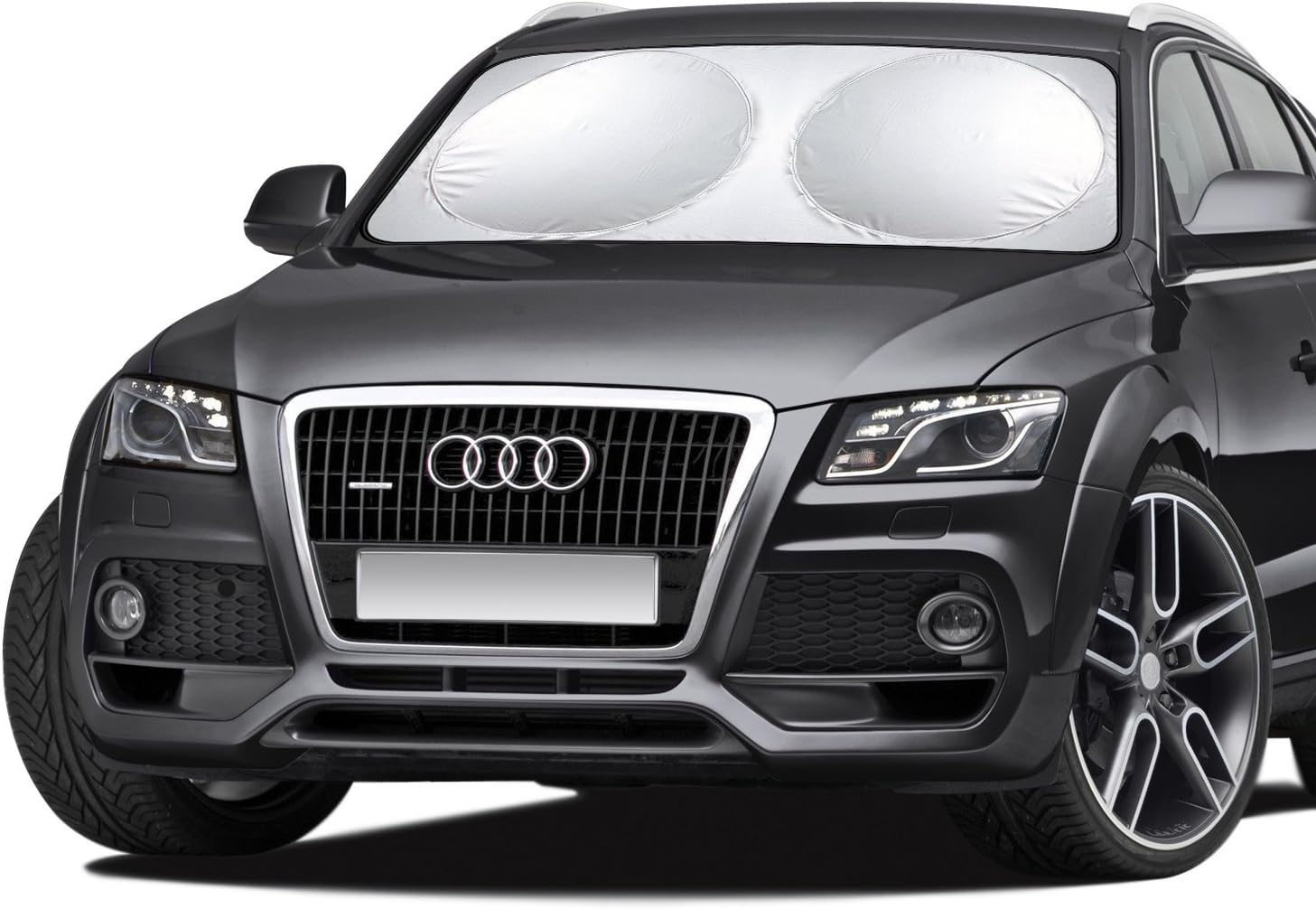 Aoafun Foldable Windshield Car Sun Shade，Keeps Vehicle Cool- UV Ray Protector Sunshade，Keeps Car Cooler By Up To 50%，Rastically Reduces Dashboard And Interior Temperatures ,Fits Most Universal Vehicle Vans Minivan SUV And Truck (145*70CM)