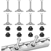Vandrabase 8Pcs L Track Double Stud Lug Tie Down M8 x 60mm with Nylon-Insert Lock Nut and Thumb Nut,4500 Lbs Max Load, Heavy-Duty L Track Accessories for Truck Bed and Trailer Cargo Control &ndash; Sliver