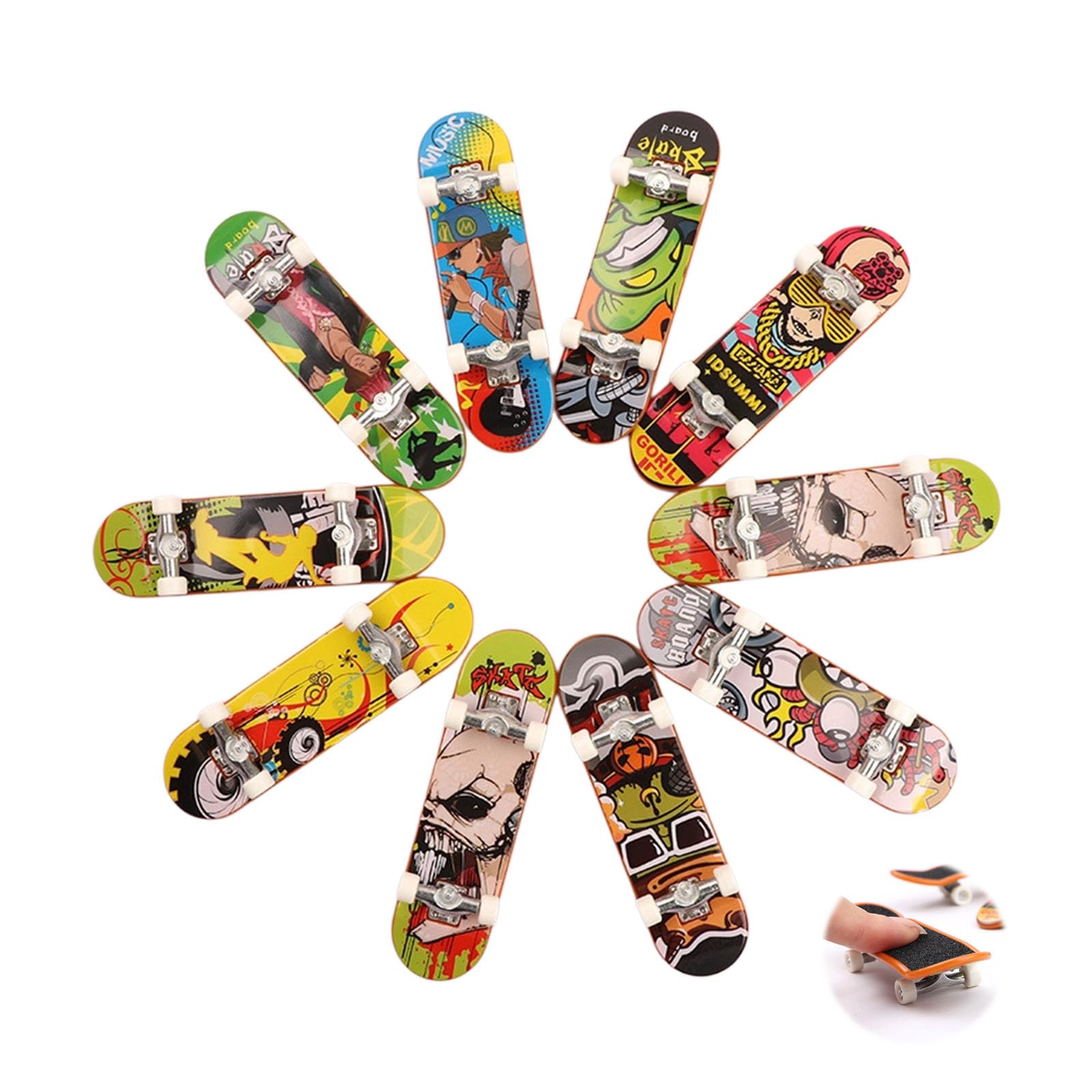 SINJAETRQ Pro Fingerboard,Mini Skateboards for Kids Finger,6-Piece Fingerboard Set - Random Color Plastic Mini Finger Skateboards for Finger Tricks, Fidget Play and Party Favors for Kids