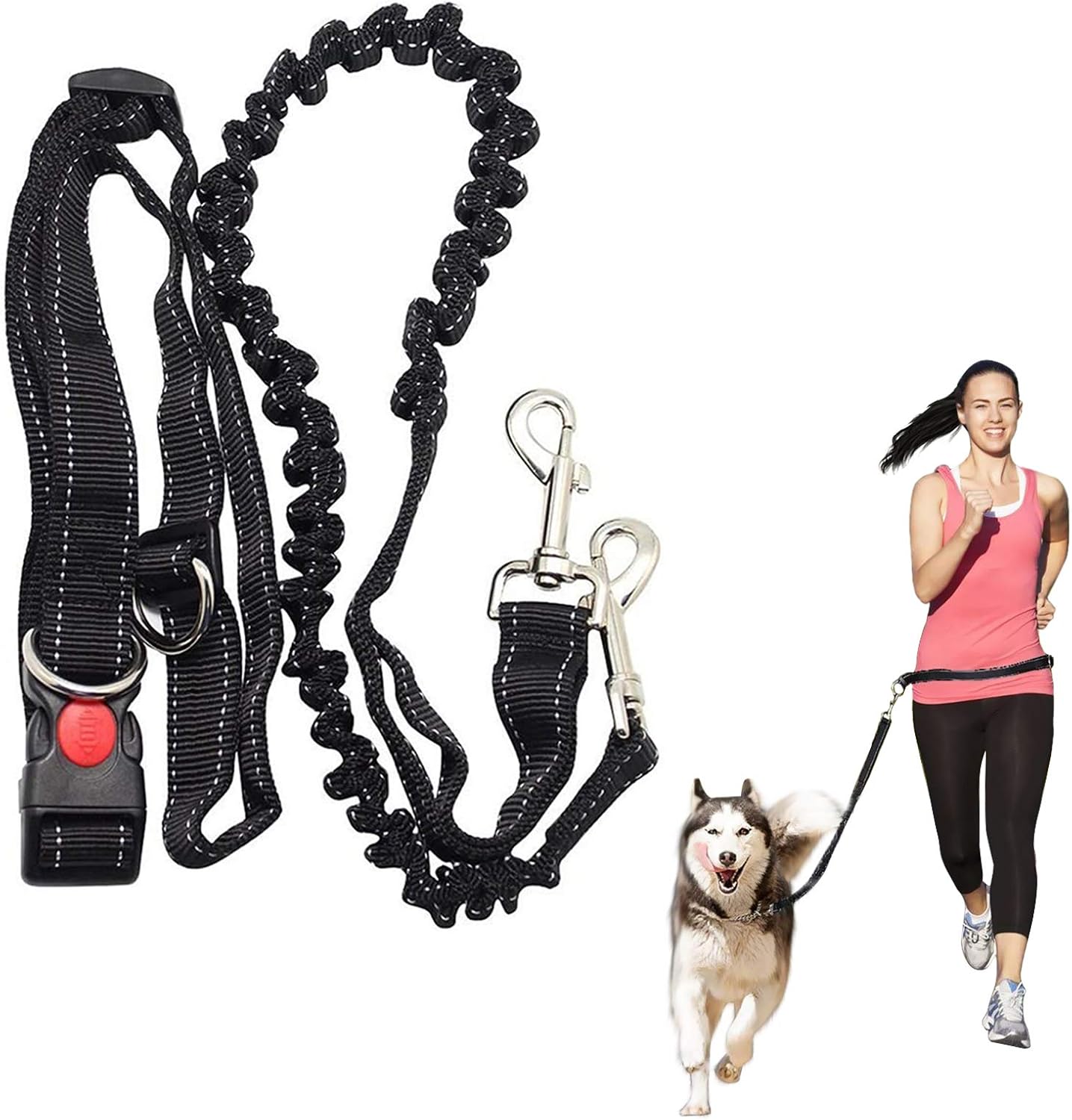 ADOGO® Hands Free Running Dog Lead, Multifunctional Adjustable Dog