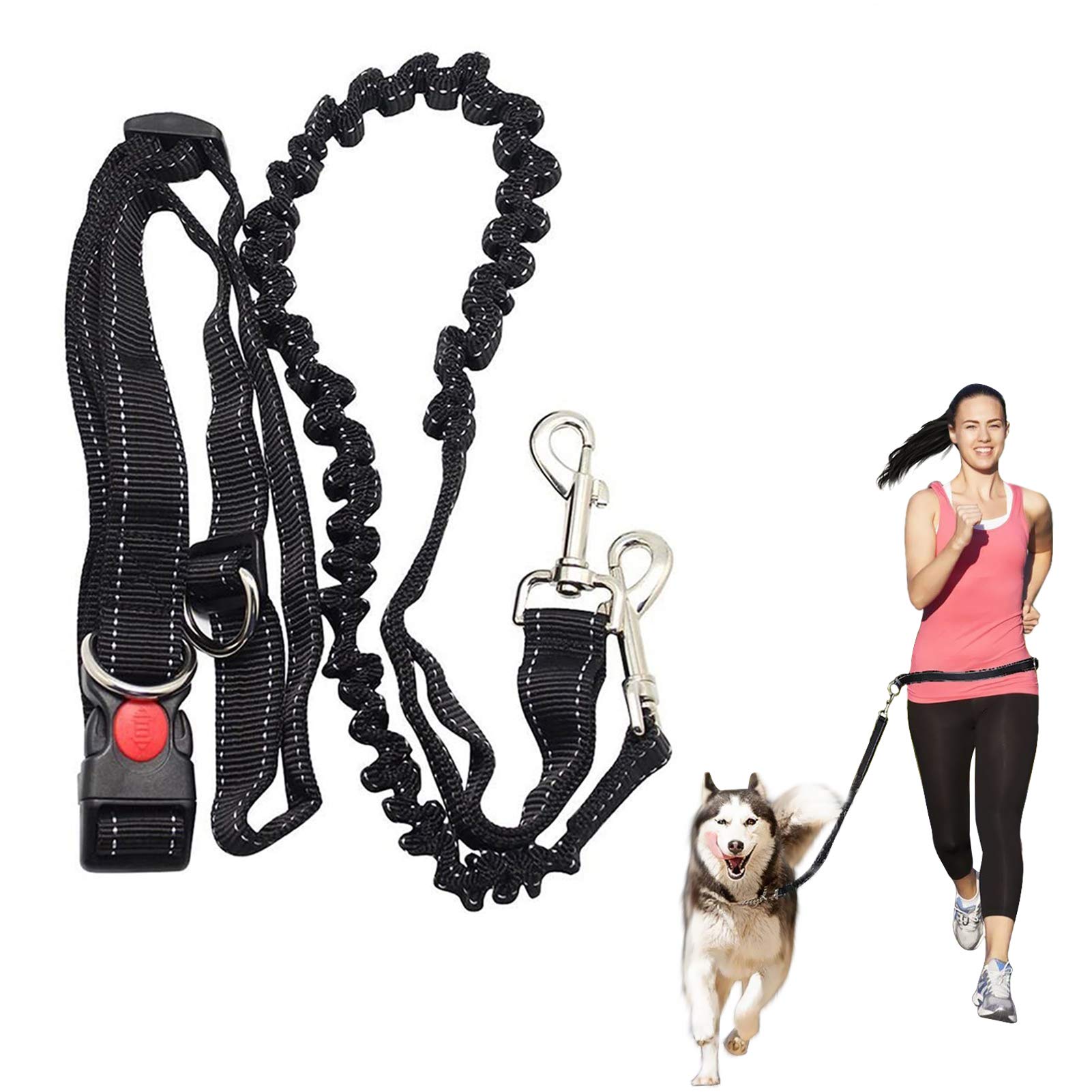 Hands Free Running Dog Lead, Multifunctional Adjustable Dog Leash, Dog Walking Lead, Adjustable Dogs Seat Belt With Elastic Bungee And Reflective Stripe For Puppy, Large Dogs Lead
