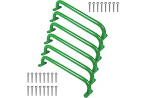 Purife 17.2 Inch Green Playground Handles Metal Pack of 6 - Outdoor Swing Sets Grab Handles - Playset Grab Bar, Indoor Kids Climbing Monkey Bars for Playhouse, Treehouse, Jungle Gym