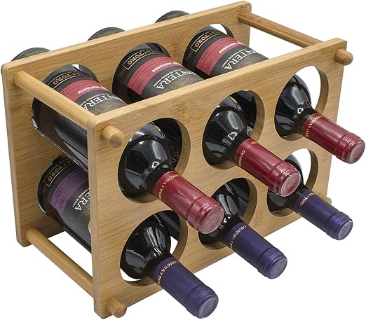 Amazon Com Sorbus 2 Tier Bamboo Wine Rack Classic Wood Wine