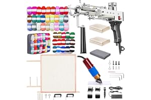 BESGEER 2025 Rug Tufting Gun Starter Kit with Frame with Trimmer - Rug Tufting with Carpet Trimmer Kit with Tufting Frame, 2 in 1 Cut & Loop Pile Gun& Carpet Carving Clippers（Black）