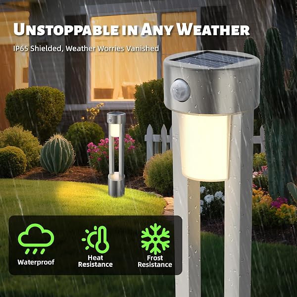 SOLAR BOLLARD LIGHTS OUTDOOR STAINLESS STEEL PATHLIGHT 2PACK