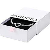 Pandora Moments Heart Clasp Snake Chain Bracelet - Charm Bracelet for Women - Compatible Moments Charms - Gift for Her - Sterling Silver - With Gift Box