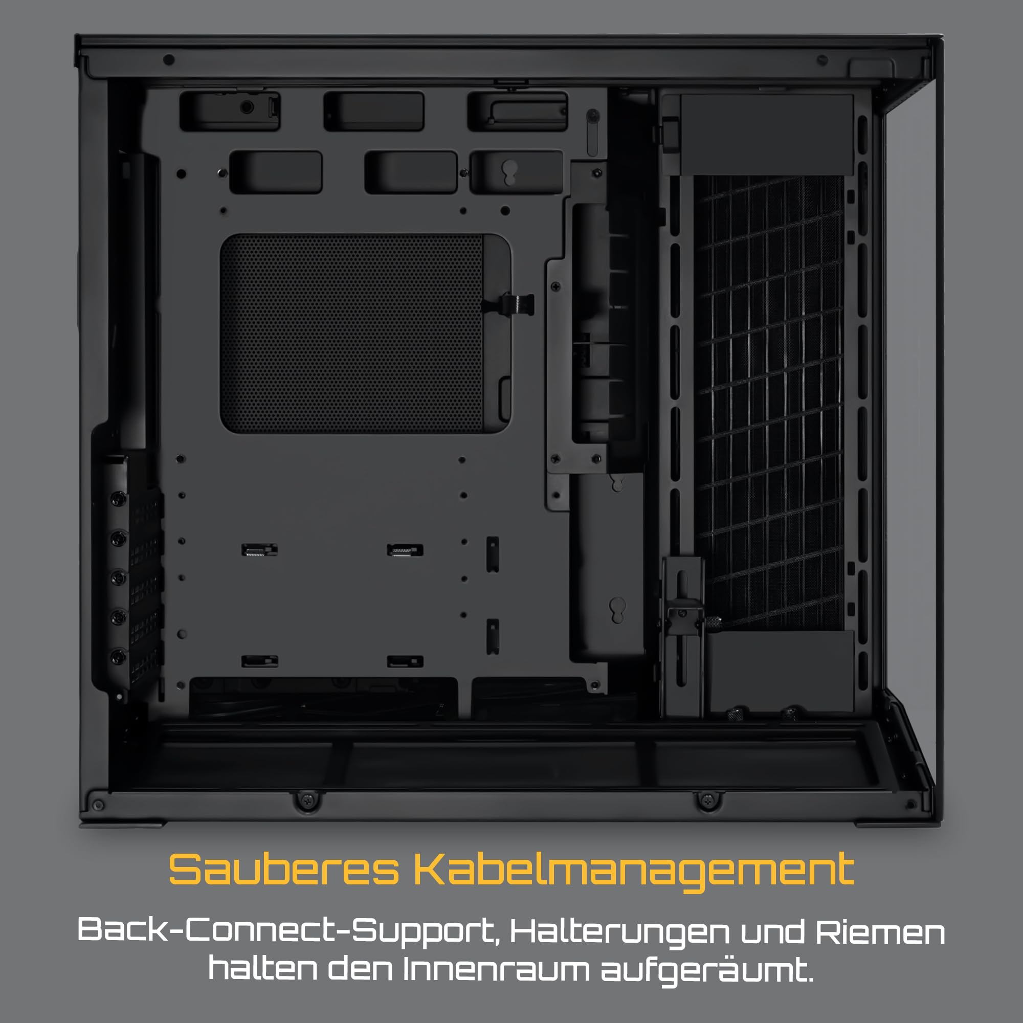 Lian Li O11 Dynamic Mini V2 PC-Gehäuse Schwarz | Kompakter ATX Midi-Tower mit Zwei-Kammer-Design, Tempered Glass und modularem Aufbau 5