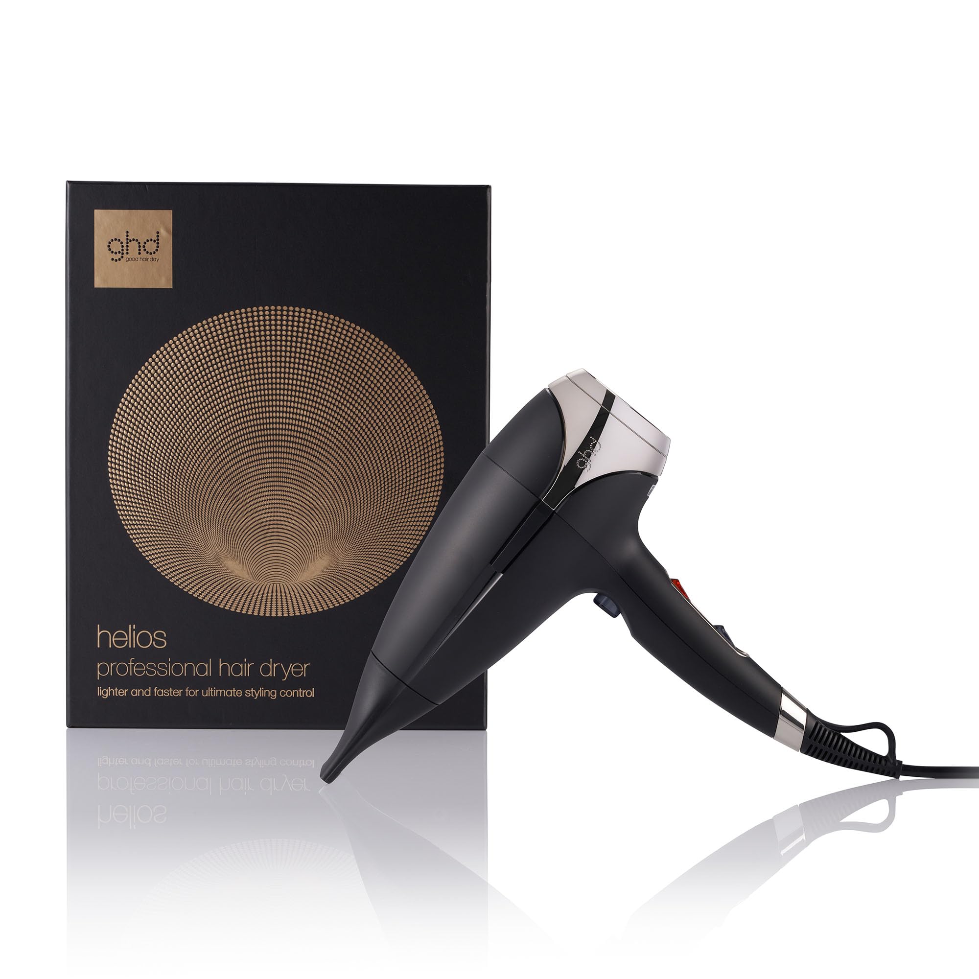 ghd helios Haartrockner, professioneller Haartrockner mit bürstenlosem Motor und Ionen Technologie, schwarz
