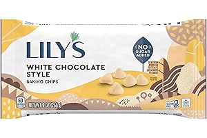 LILY'S White Chocolate Style No Sugar Added, Baking Chips Bags, 9 oz (3 Count)