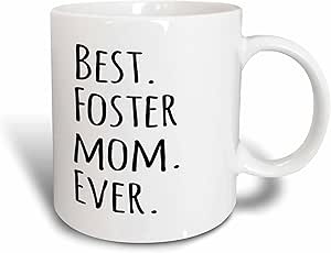 3dRose Best Foster Mom Ever Mug, 1 Count (Pack of 1), Black