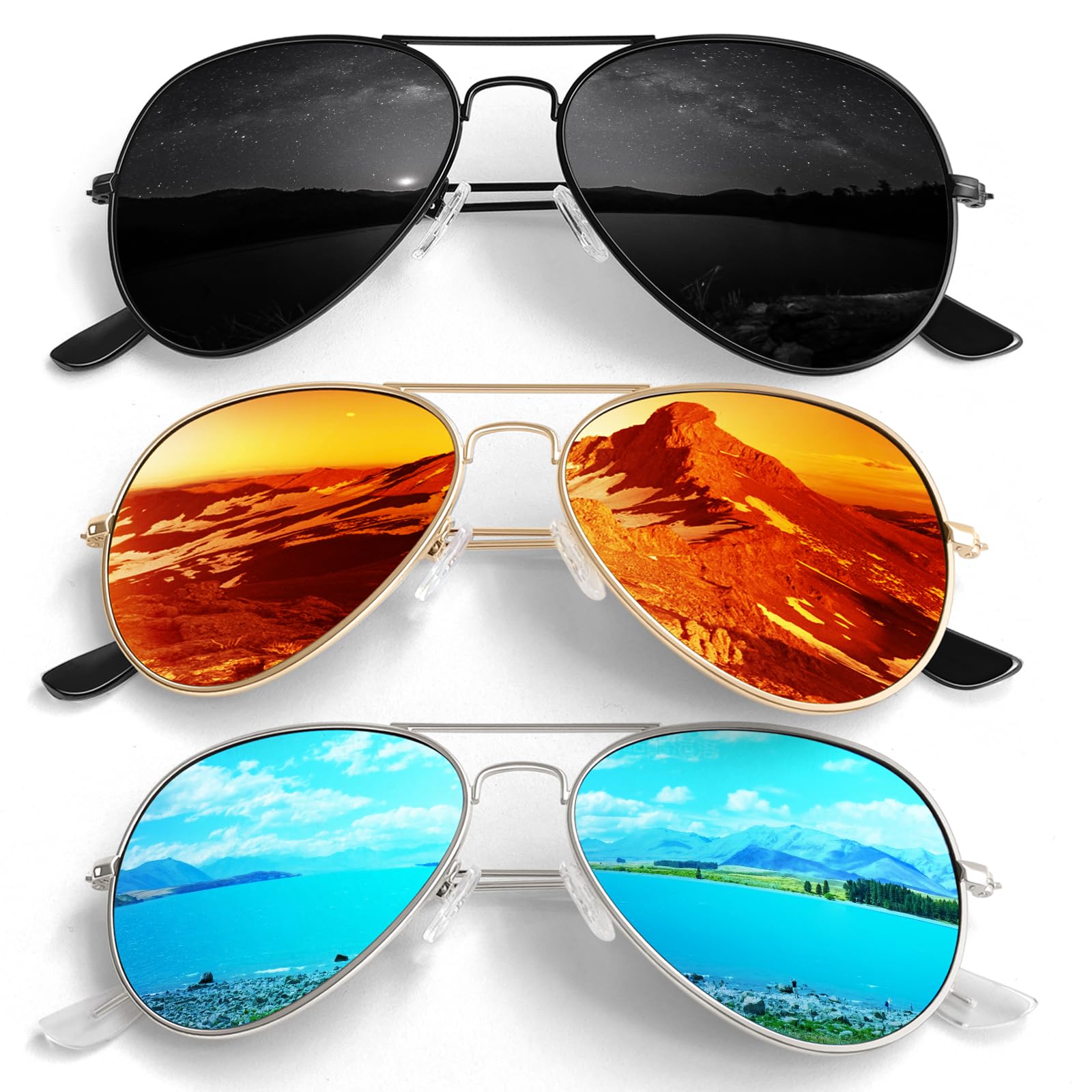 Photo 1 of ANZIW Pilot Sunglasses for Men Women Lightweight Metal Frame Polarized UV400 Protection Sun Glasses
