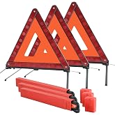 AMGSH 3 Pack Safety Triangles Kit, | Reflective Triangles Roadside, Standard Emergency Triangles with Case Warning Triangles for Vehicles Breakdown