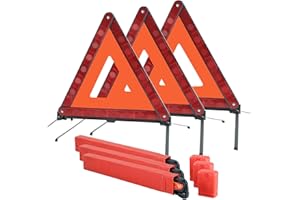 AMGSH 3Pack Safety Triangles Kit, Reflective Triangles Roadside, Standard Emergency Triangles with Case Warning Triangles for Vehicles Breakdown