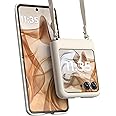 Motorola Razr 2024/2025 Beach Sand Adjustable Cross Body Case - Premium Lanyard Hinge Strap Cover for Stylish Carrying Convenience and Fashionable Drop Protection (not for Razr Plus/Ultra)