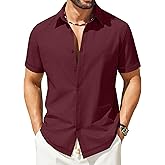 COOFANDY Mens Button Down Short Sleeve Shirt Casual Summer Beach Vacation Shirts