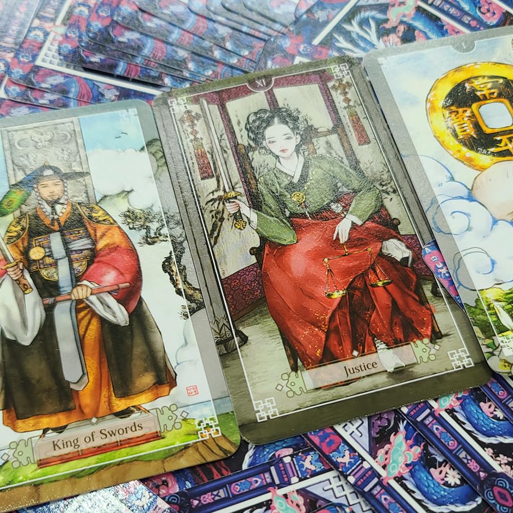 Korea Oriental Drawing Tarot Card, 78 Tarot Deck Blue Dragon Edition
