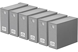 SpaceAid 6 Pack Bed Sheet Organizers and Storage, Foldable Sheet Organizer with Window for Linen Closet, Set Folder Keeper for Queen & King Size Bedding Storage (Gray)