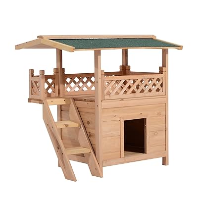 Pawhut Outdoor Wooden Cat House Weatherproof El Salvador Ubuy