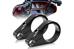 TIGERSGATE 2-Pack Cable Clamps 1.25" Black Billet Handlebar Frame Mount for Clutch Cables and Brake Lines – for Harley, for H