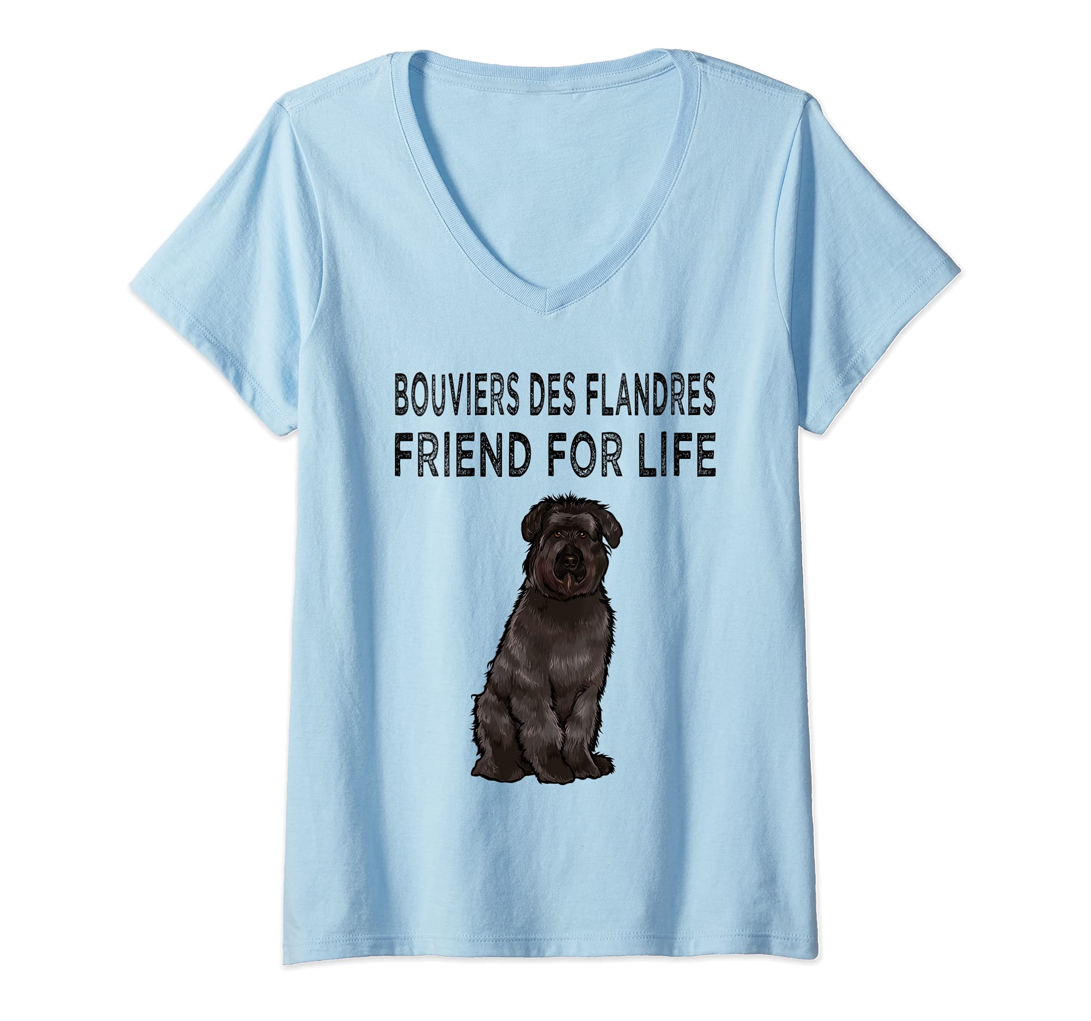 Womens Bouvier des Flandres Friend For Life Dog Friendship V-Neck T-Shirt