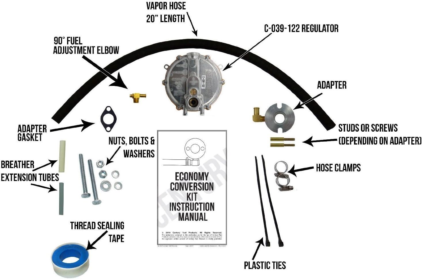 Yamaha EF3000iSEB Generator Propane Natural Gas Tri-Fuel Conversion Kit