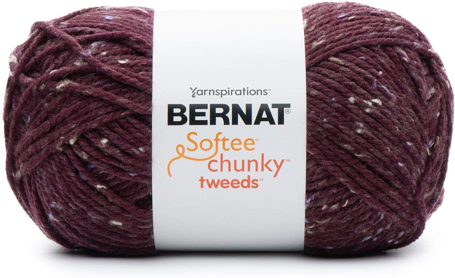 Bernat Softee Chunky Tweed BB Yarn, Burgundy