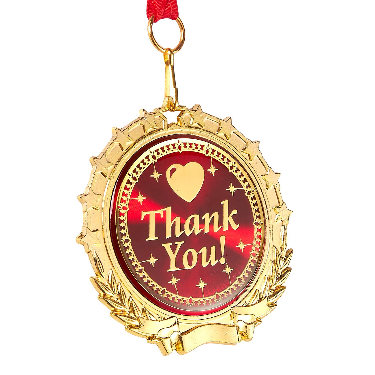 Juvale Gold Medal Thank You Gift Award Medals Made from Real Metal Red