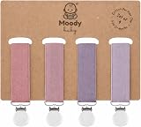 MoodyBaby Soft Organic Cotton Dummy Clips 4 Pack Pacifier Clips Unisex view 2