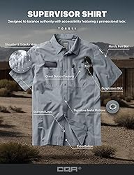 CQR Men's Short Sleeve Tactical Shirts, UPF