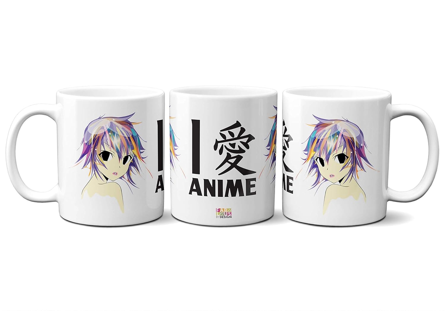 Gift Mug, I LOVE ANIME 10oz Ceramic Mug Coffee Tea Gift Birthday