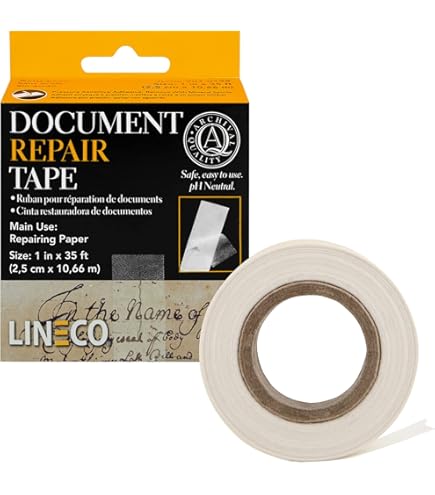 JVCC Crystal Clear Book Repair Tape – 1 Inch X 72 Yards – Non-Yellowing, UV Resistant & Super Clear