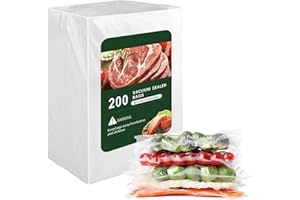 Vacuum Sealer Bags for Food - 200 Quart 8'' x 12'' Pre-Cut Food Saver Bags Quart Size, Heavy Duty Vacuum Bags for Food, BPA F
