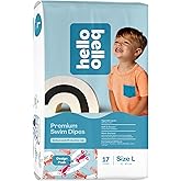 Hello Bello Premium Swim Diapers - Size L (32-40 lbs), Cute Extra-Bright Lobster Designs, 17 Count Jumbo Pack