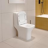MYB Bathroom Square Close Coupled Toilet Ceramic White Cloakroom Soft Close view 3
