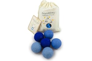 Friendsheep Eco Wool Pet Toy Ball - Cat, Ferret, Small Dog - Fair Trade, Handmade in Nepal, Eco-Friendly - 100% Wool, 6-Pack (Balls x6, True Blue)