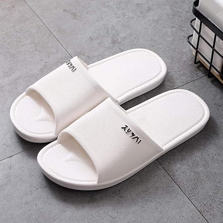 white bathroom slippers