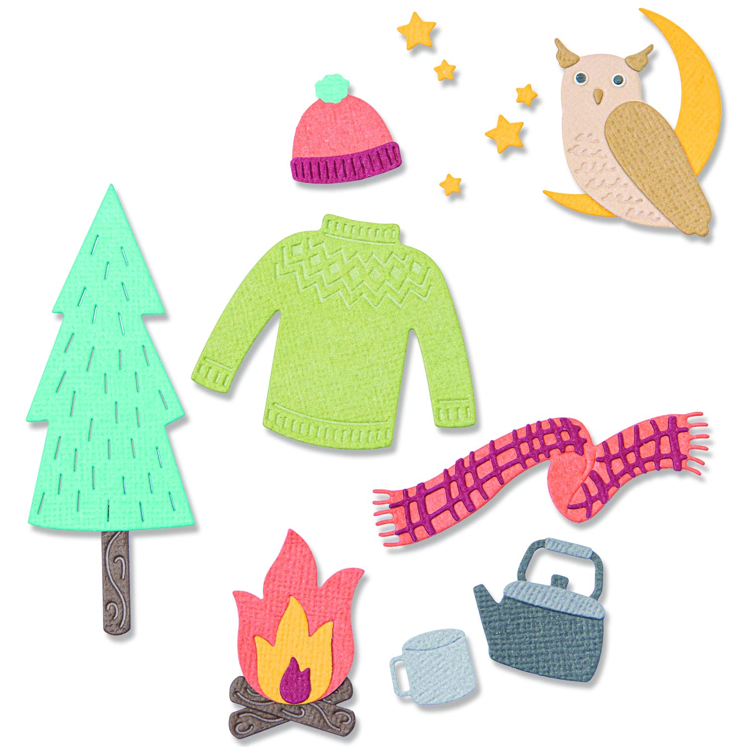 Sizzix Thinlits Die Set 12PK Cozy Woodland by Jennifer Ogborn | 665943 | Chapter 3 2022, Multicolor, One Size