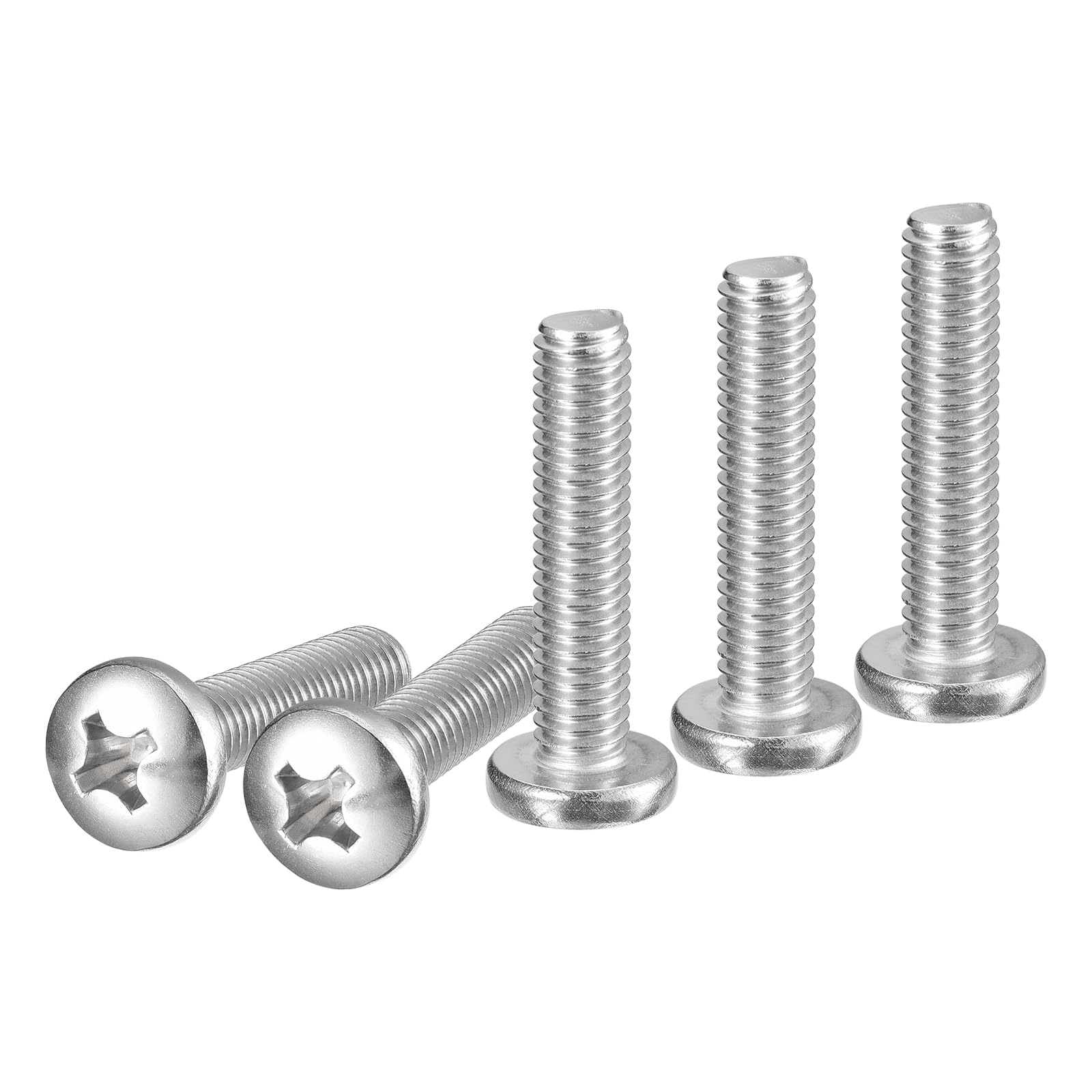 DTGN 3/8-16x1-3/4" Pan Head Machine Screws, 10Pcs 304 Stainless Steel, Phillips Drive, UNC Full Thread, Bright Finish, Screws Bolts Kit — image 1