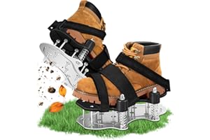 MAGTSMEI Lawn Aerator Shoes for Grass.Metal Bottom Double Layer Soil Yard Aerator Lawn Tool,Lawn Spike Shoes for Patio Garden Manual Air Aeration Tool for Lawn