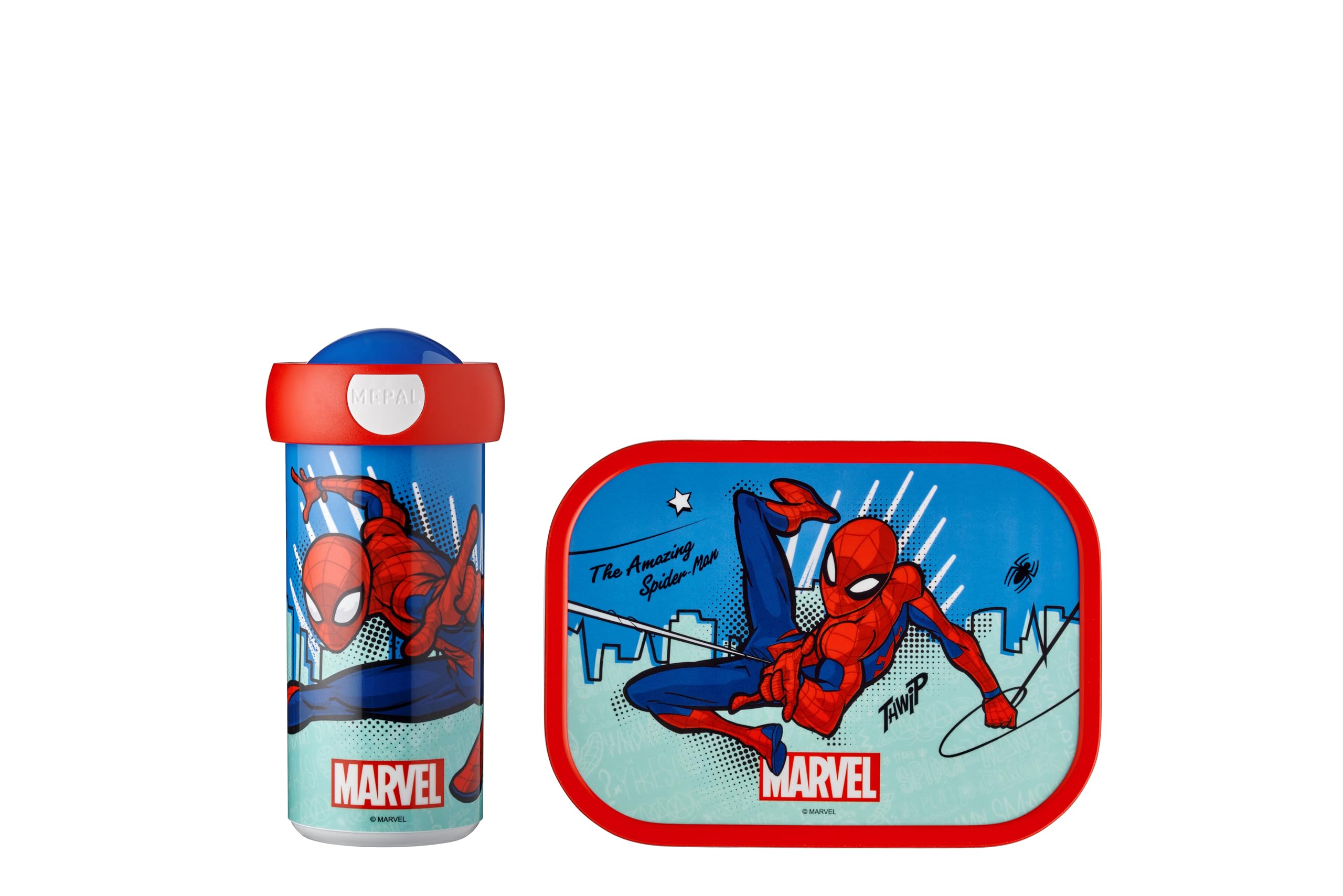 Mepal - Lunch Set Campus - Children's School Lunch Box with Beaker - Dishwasher Safe & BPA-Free - 300 ml + 750 ml - Spiderman — image 1
