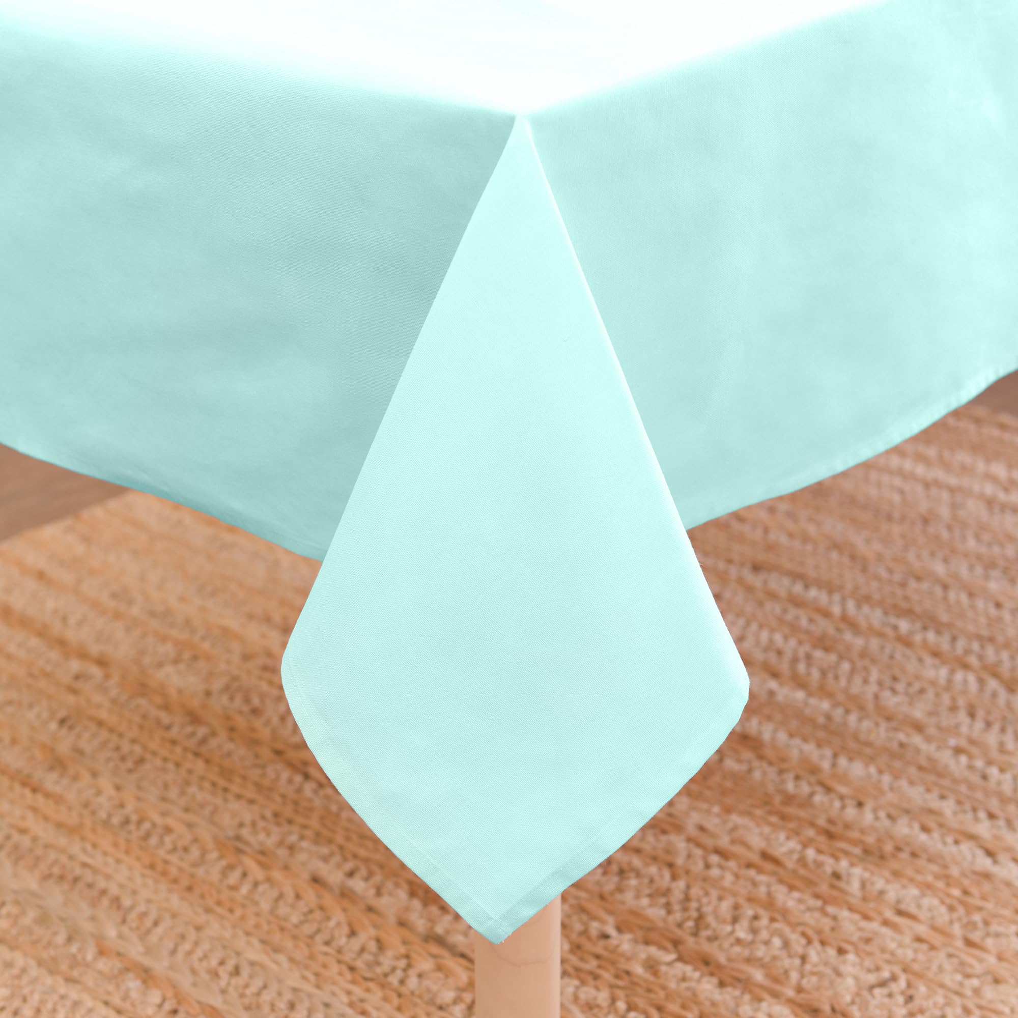 Encasa XO Dining Table Cover | 56x72 in Cotton Canvas Rectangular Tablecloth | Machine Washable, Egg Blue Table Cloth for Indoor & Outdoor Dining, Durable, Easy-Care | Suitable for Any Occasion — image 1