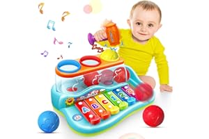 NVHH Baby Toys 12-18 Months Hammer Pounding Xylophone Kids Gifts for 1 2 3+ Year Old Boys Girls, Early Educational with Music Balls, Christmas Birthday Toys for 6 to 12 Months