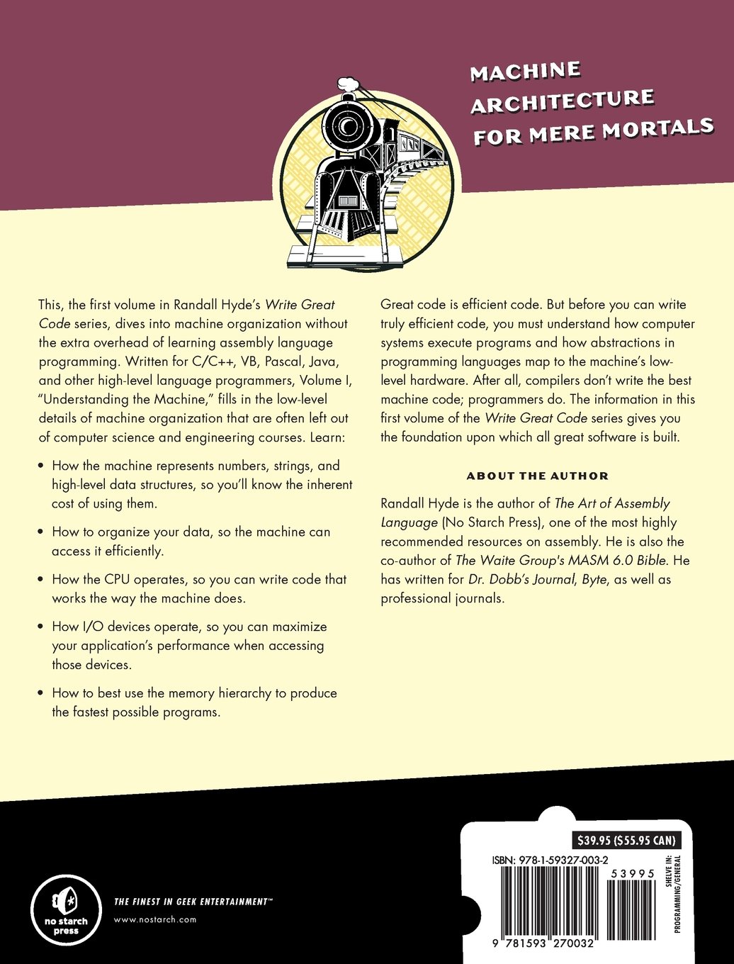 Write Great Code Volume 1 Understanding The Machine Randall Hyde