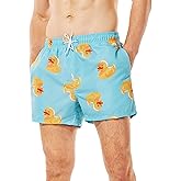 MADHERO Mens Swim Trunks Short Funny Swimming Shorts Bathing Suit with Mesh Liner 3 Inch