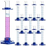Kingdder 12 Pcs 10ml Graduated Cylinder Glass