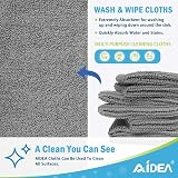 AIDEA Microfiber Cloth Pack of 8 30x30 cm Lint Free Streak Free Grey view 2
