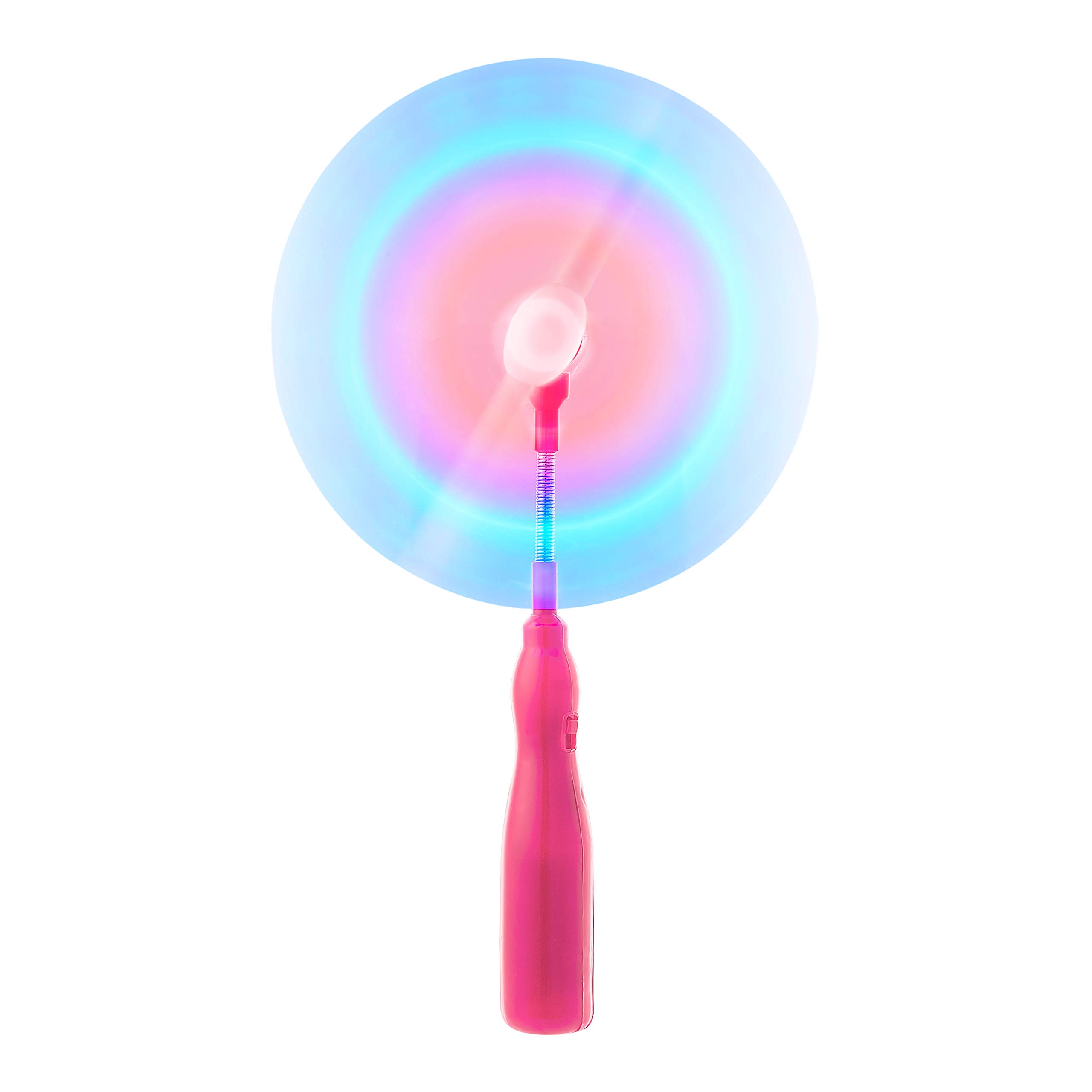 Pack of 1 Pink LED Swivel Fan Wand LED Windmill Spinners Light Up Flashing Spinning Swivel Fan Light Childrens Windmill Spinning Light Toy Party Gifts Favours Kids Light Up Toys Flexible Neck โ image 1