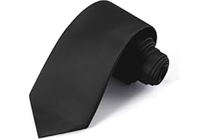 UETLRO Black Ties For Men Solid Pure Color Formal Neckties 3.15" (8CM) Men's Tie for Business and Wedding with Gift Box